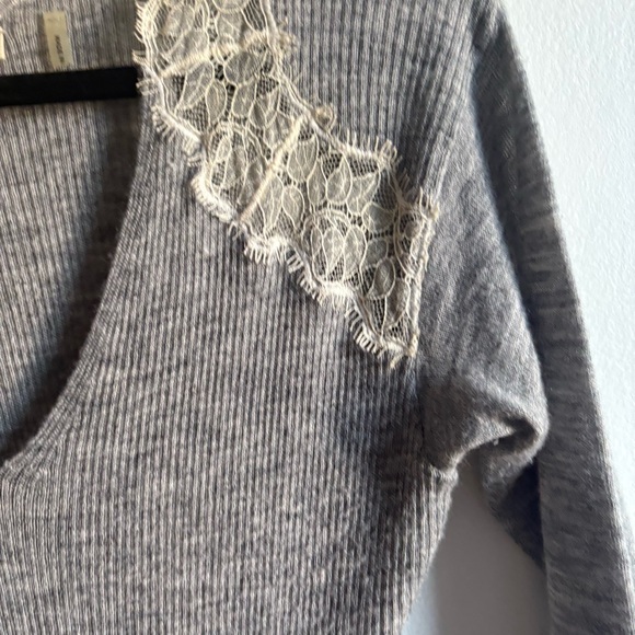 Rebecca Taylor Sz S Grey Wool Alpaca Lace Ballerinacore Feminine Fall Dress - Picture 10 of 15